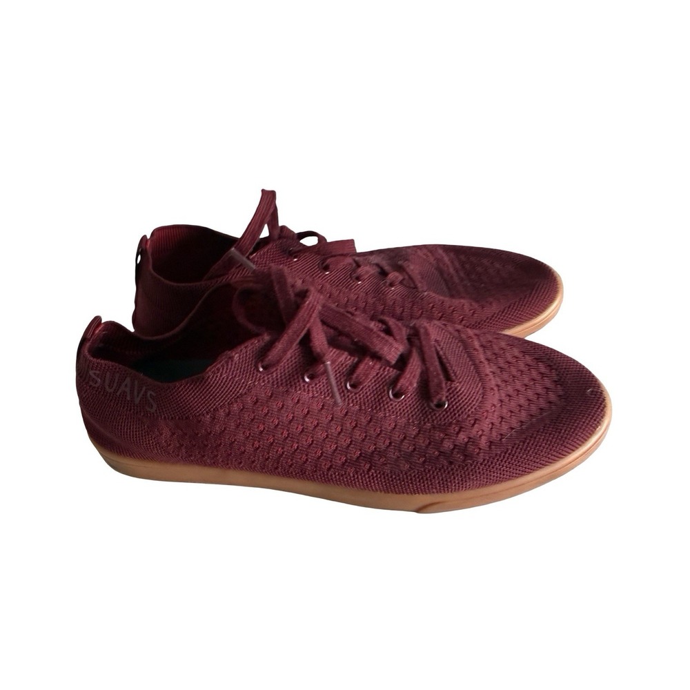SUAVS The Zilker mens 11 44 Burgundy Vino Knit Lightweight Casual Sneakers